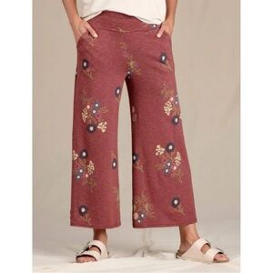 Toad&Co Women’s Chaca Floral Wide Leg Pants XL red granola